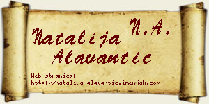Natalija Alavantić vizit kartica